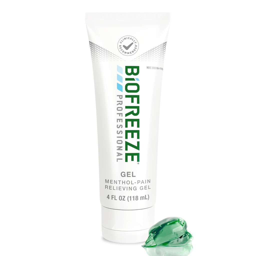 Biofreeze Professional Gel Pain Relief, Knie & Lower Back Pain Relief, Artritis Pain Reliever, Sore Muscle Relief, Neck Pain Relief, Cooling Joint Pain Relief, Menthol Gel 4 Fl Oz