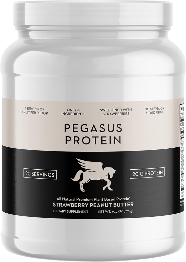 Slechts 4 ingrediënten - Nee Stevia, Geen monniksfruit, Geen kunstmatige zoetstoffen - Aardbei Pindakaas Proteïnepoeder, Alle natuurlijke, zoet met bessen (20 g eiwit, 20 porties)