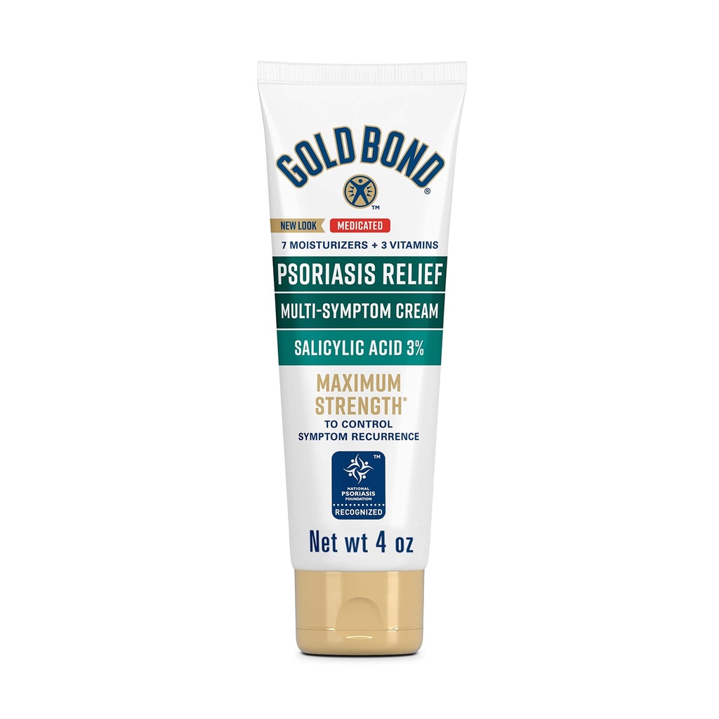 Gold Bond Multi-Symptoom Psoriasis Relief Cream, 4 oz., voor jeukende, geïrriteerde en schilferende huid