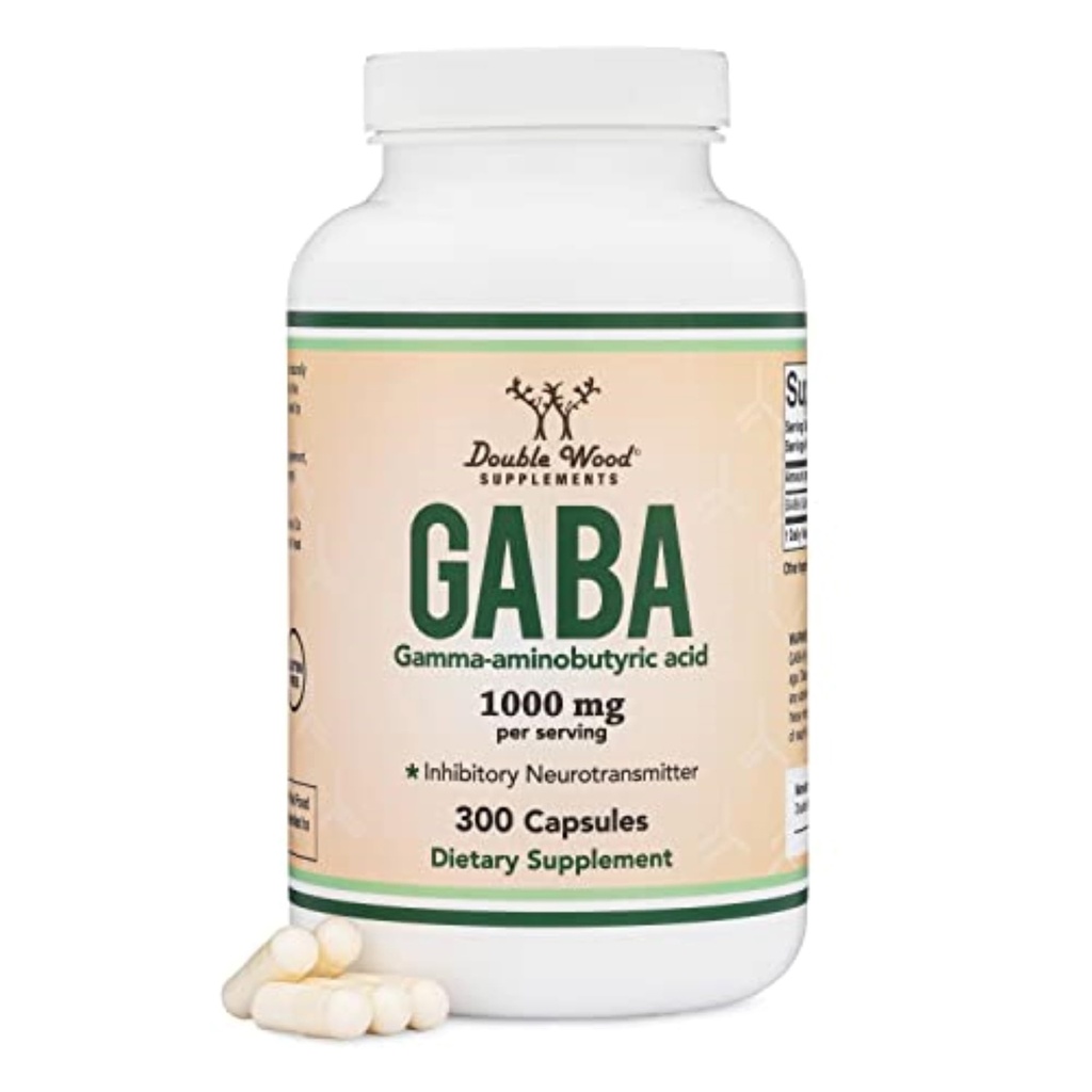 Supplément GABA (300 capsules, 1 000 mg par portion) favorise le repos, la relaxation et le maintien du sommeil (Vegan Safe, sans gluten, non-OGM)(Acide gamma aminobutyrique) par le double bois