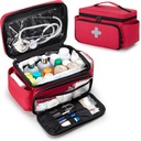 CURMIO Small Medicine Storage Bag Lege, Familie EHBO Box, Pill Bottle Organizer voor Emergency Medical Supplies, Rood (Alleen zak, Patent in afwachting)