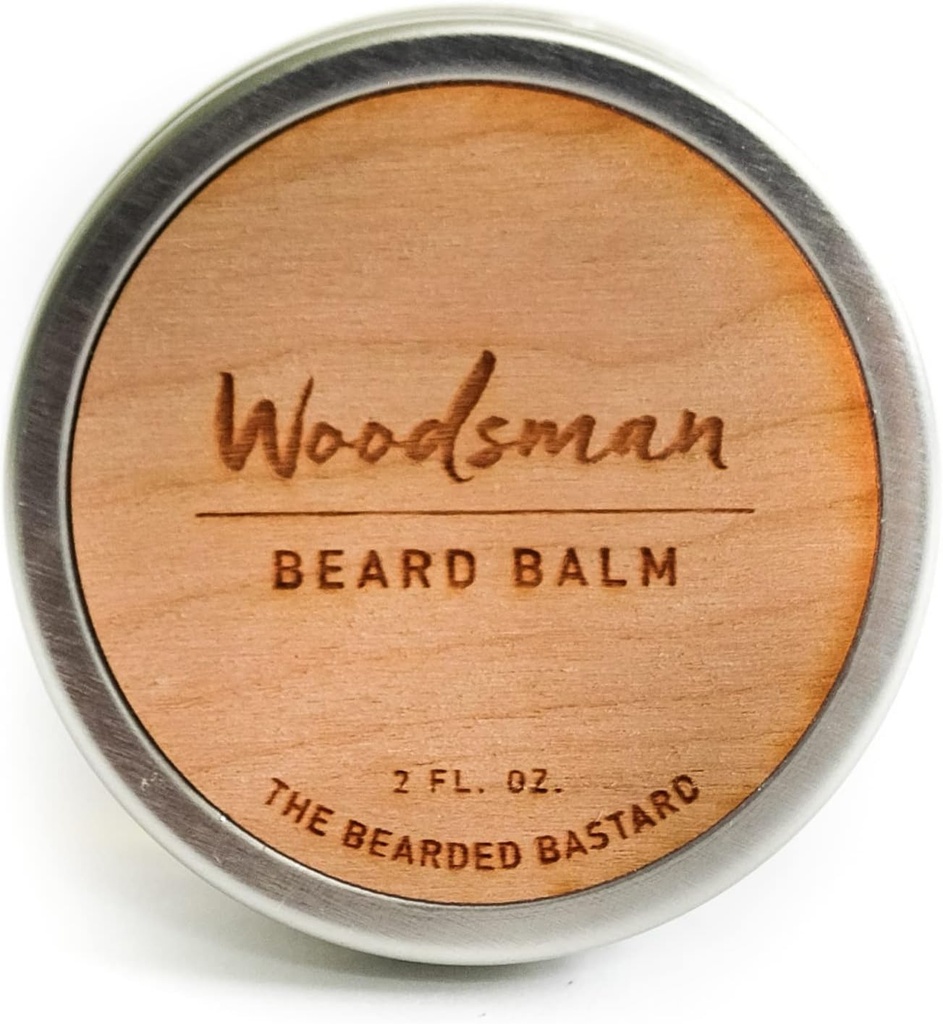 TBB Woodman Baume de barbe pour les hommes , Tame & Style Votre barbe , Conditionneur de barbe avec beurre de karité , huile de jojoba , huile d'argan , Cedar Scent (2 Oz.)