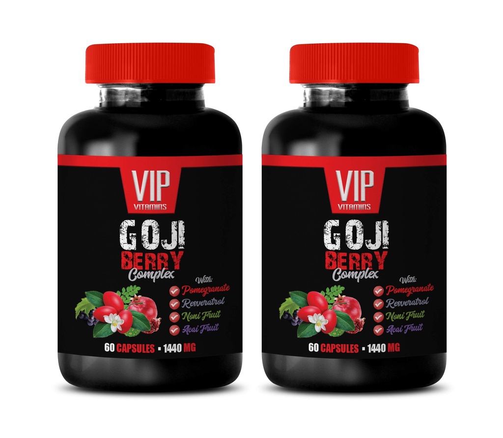 antioxidant supplement - GOJI BERRY COMPLEX - MET POMEGRANAAT, RESVERATROL, NNI, ACAI - Granaatappel vitamine e voor de huid - antioxidant voedingssupplementen - antioxidanten vitaminen - 2 Bot 120 capsules