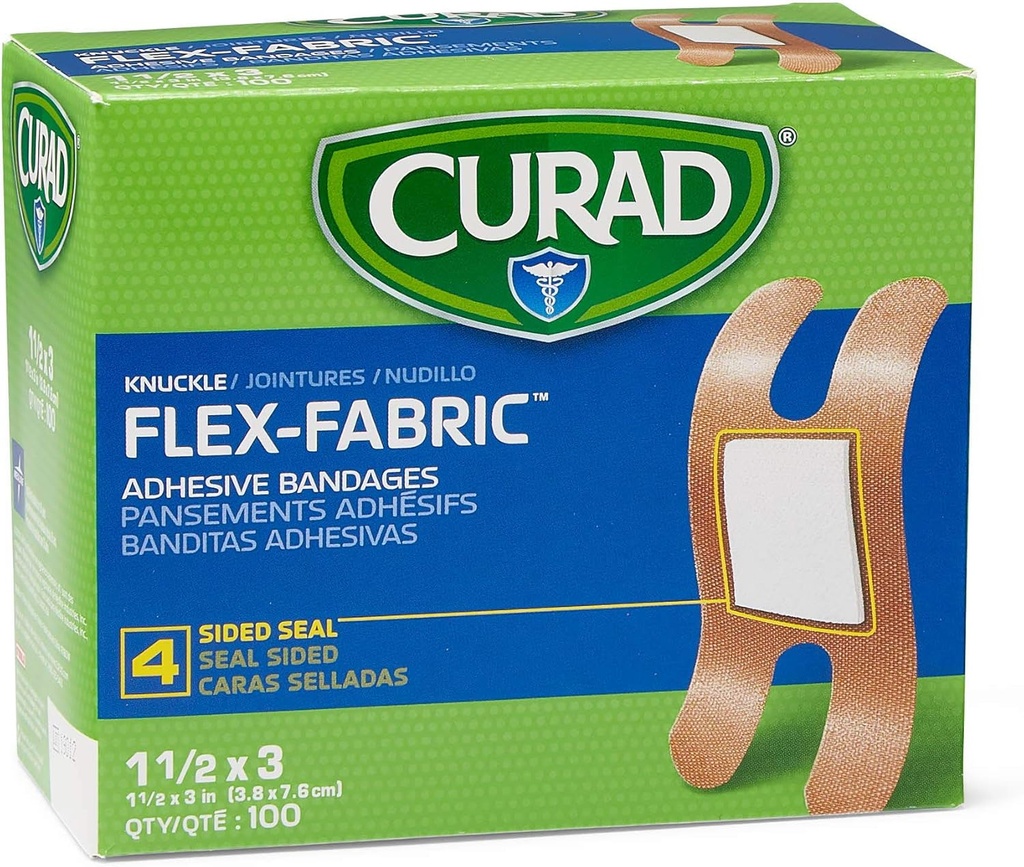 CURAD Flex-Fabric Bandes adhésives, Knuclée, 100 Ct, 1 BOX