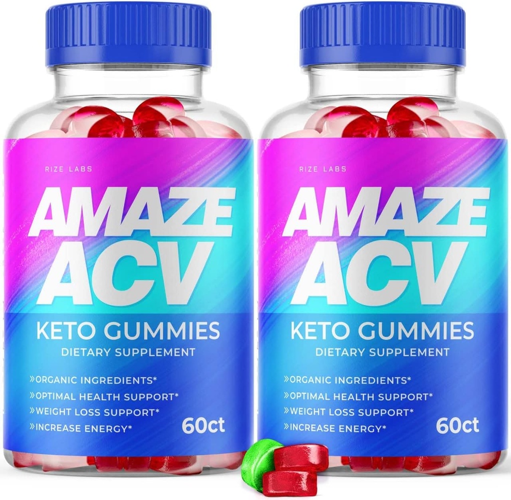 rize labs - Amaze ACV Keto Gummies for Weight Loss - Organic Keto Apple Cider Vinegar Gummies, Helps to Increase Energy (120 Gummies) (Pack of 2)