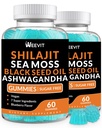 Shilajit Sea Moss Ashwagandha Gummies met Kurkuma, Black Seed Oil, Vitamine C D voor mannen en vrouwen, Shilajit en Ashwagandha Gummy, Alle in 1 Supplementen voor Immune, Absorptie en Energie Ondersteuning