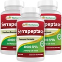 Best Naturals Serrapeptase 40000 SPU's 90 Vcaps (90 Tellen (verpakking 3))