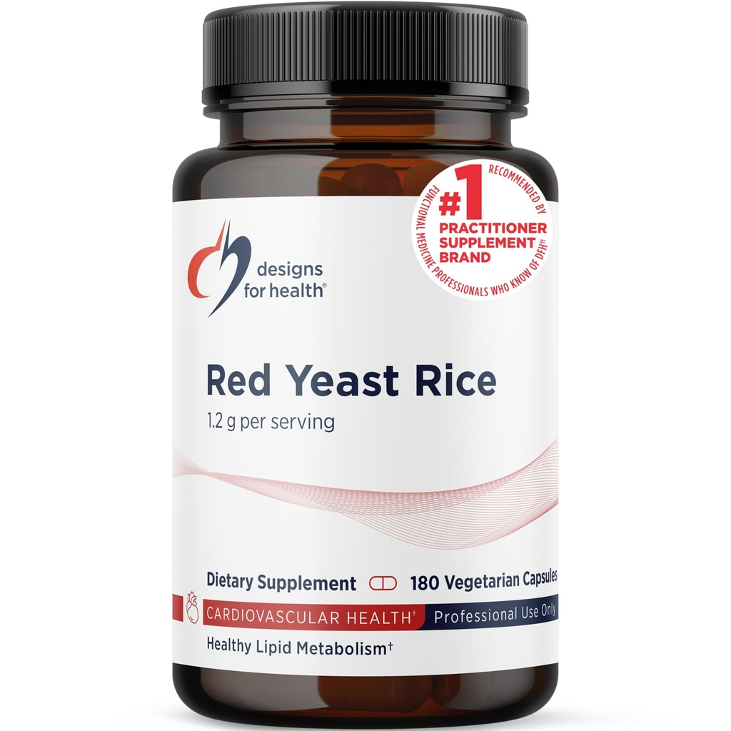 Conceptions pour la santé Capsules de riz rouge de levure - 1200mg (1,2g) Supplément pour soutenir la santé cardiovasculaire - Non-OGM, fabriqué avec du riz rouge biologique de levure américain (180 capsules)
