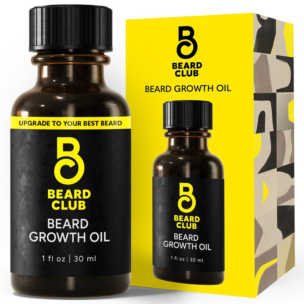Baard Club - Baardgroei Serum met natuurlijke Castor, Kokosnoot en Avocado te groeien een dikker, voller baard, Vul Patches en stimuleren gezondere gezichtsgroei