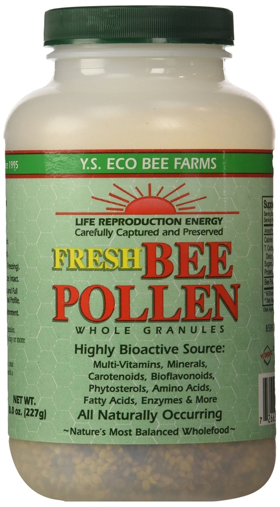 Y.S. Organics Fresh Bee Pollen Whole Granulaat, 8 Ounce