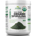 Zazzee USDA Organic Spirulina Powder, 2.2 Pounds (1 KG), 303 Servings, Certified Kosher, 100% Pure, Niet-Ir uitgestraalde, Mess-Free Wide Mondcontainer, Fresh Smell en Neutral Taste, Non-GMO, Made in USA