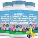 Ooggezondheidsvitaminen met bosbessen, luteïne en zeaxanthine, lycopeen, resveratrol, druivenzaadextract Vlaszaad Astaxanthine- AREDS 2-180 Capsules