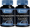 WELLESS LABSRX Resveratrol 1000mg Capsules - 240 Telling - Japanse Knotweed Extract Resveratrol - Verpakking van 2