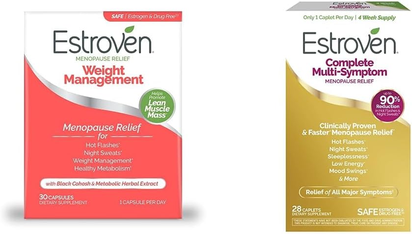 Estroven Weight Management for Menopauze Relief, Provid Night Sweaters & Hot Flash Relief,30 CT + Complete Multi-Symptoom Menopauze Supplement for Women, 28 CT, Drug-Free & Non-GMO