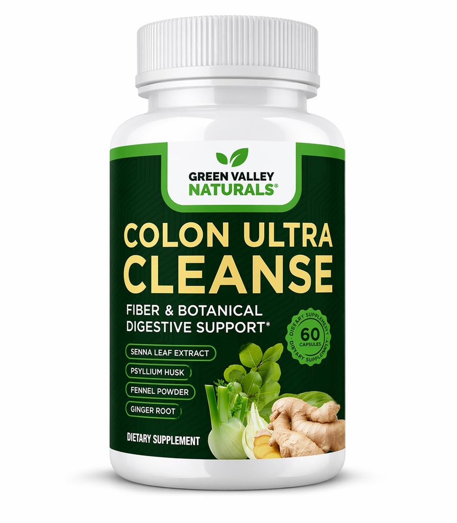 Nettoyer les colonies - Solution naturelle à la santé des colonies - Laxatif naturel - Relief de constipation - Detox de Gut - Probiotiques - Commence à travailler en 24 heures - Supporte les rythmes naturels de Bowel (1 bouteille, 60 comte)
