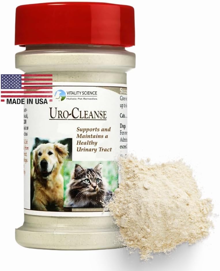 Science de la vitalité URO-Cleanse pour les chats , aide naturelle pour le trac urinaire, Bladder, santé rénale , D-Mannose, Arabinogalactan, Zeolite , prévient et élimine UTI, infections à Bladder et incontinence