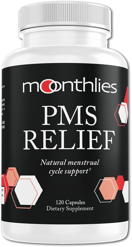 Lunes Supplément de soulagement des SPM pour les femmes Soutien du cycle menstruel - Naturellement équilibre Swings d'humeur, périodes Crampes, Bloating, fatigue, rétention d'eau, PMDD, périménopause (60 jours d'approvisionnement 120 capsules)