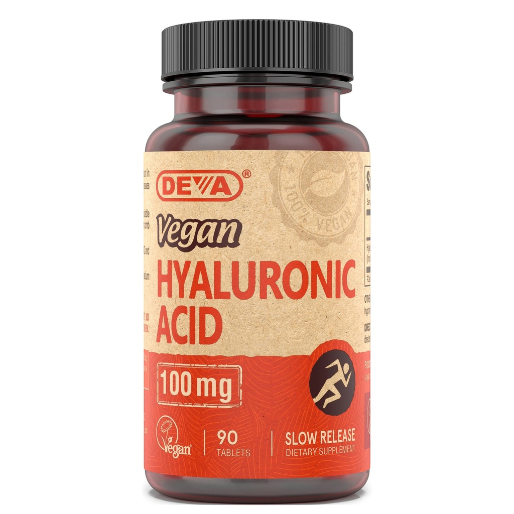 Deva Nutrition Vegan Hyaluronic Acid 100 mg - non-GMO & non-hemolytische - 90 tabletten, 1-pack