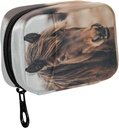 Fustyad Brown Mane Horse Close Up Pill Organizer Case met Zipper 2 keer Een dag voor vitamine en supplement, 7 dagen reisorganisator geneeskunde geval