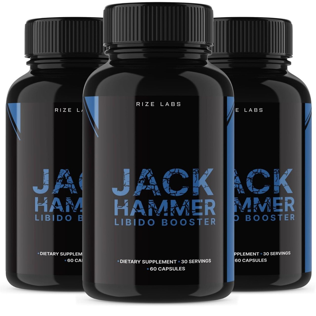 rize labs - Jack Hammer Libido Booster supplement voor mannen, krachtige alle natuurlijke formule om prestaties te verbeteren (180 capsules)