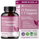 Pure D Mannose Capsules 1000mg per portie - Fast Acting UTI Support - Urinaire track Cleanse & Bladder Health - Cranberry, D-Mannose, Dandelion, Hibiscus Flower - 60 Veggie Caps