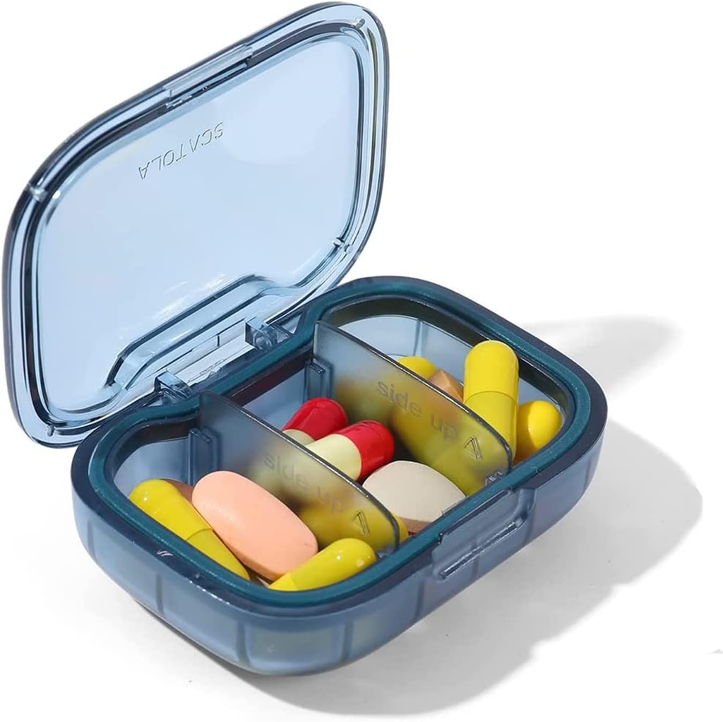 3 Compartiment pil Box, Vocht Proof pil geval, Travel pil Organizer voor Pocket Portable Medicine Vitamine Box, Fish Oil Box, Supplement Box
