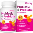 Vaginale Probiotica, 70 miljard CFU Probiotica voor vrouwen, 13-in-1 Womens Probiotic & Organic Prebiotics for Vaginanal, Urinary, pH Balance, Immune, Gut & Digestief, Bloating Health - 2 Months Supply