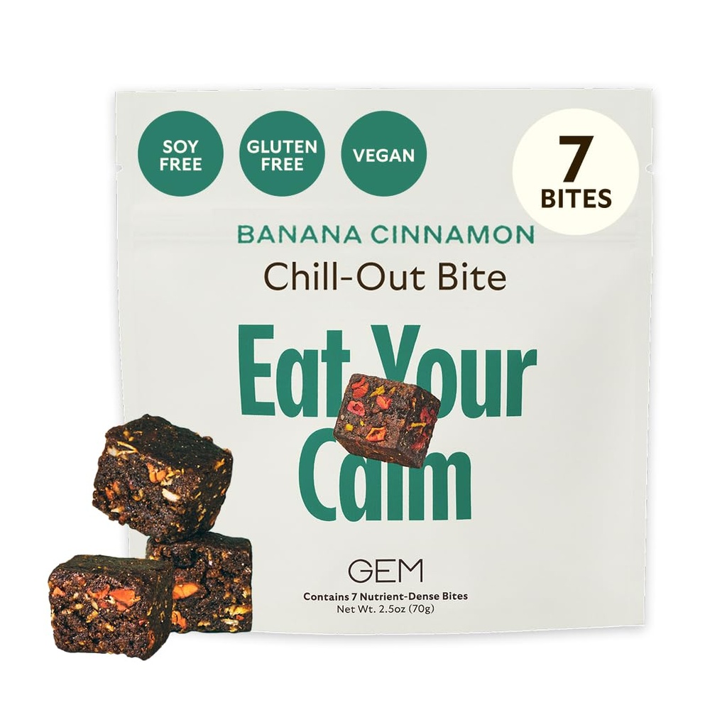GEM Calm Essentials Vitamine met Magnesium voor Stress Ondersteuning en Focus, Citroen Balsem, Glutenvrij, Veganistisch, Banana Kaneel, 1 Pack van 7