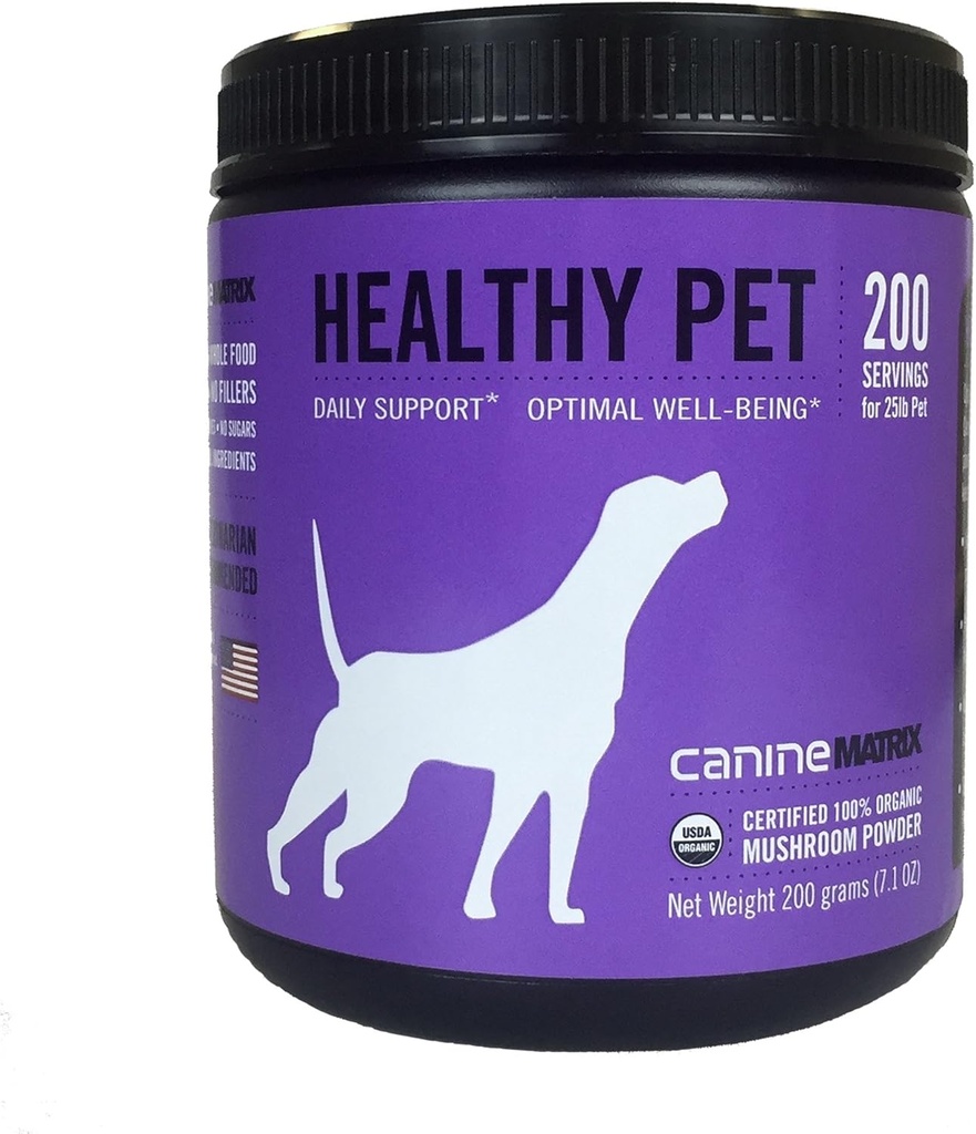 Matrice de champignons Canine Supplément de champignons biologiques Animaux sains pour chiens, soutien immunitaire quotidien, 200 grammes (paquetage mai Vary)