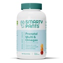 SmartyBants Prenatale vitamines voor vrouwen, Multivitamine Gummies: Omega 3 Visolie (EPA/DHA), Biotine, Methylfolaat, Vitamine D3, C, Vitamine B12, B6, A, K & Zink, Inositol, 120 Tellen (30 Dagen Levering)