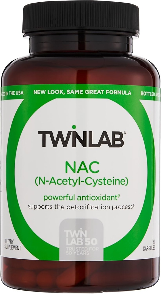 Twinlab N-Acetyl-Cysteine (Nac) - Antioxidant supplementen voor mannen en vrouwen - 600 mg, 60 capsules