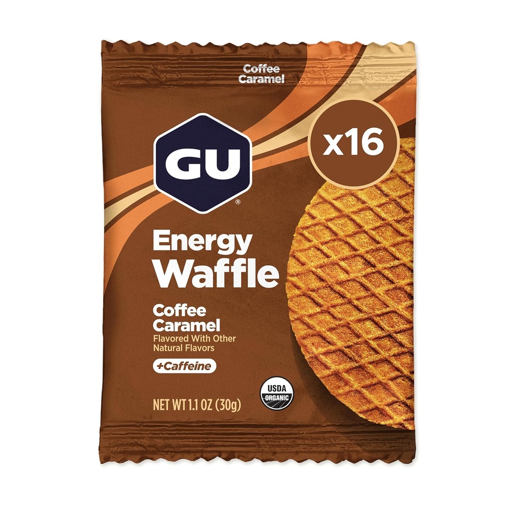 GU Energy Stroopwafel Caramel Koffie Sport Voeding Wafel, Cafeïne inbegrepen, en Kosher Dairy, On-The-Go Energie voor elke training, 16 Tellen