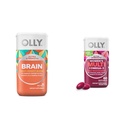 OLLY Ultra Strength Brain Softgels, Nootropic, ondersteunt gezonde hersenfunctie, geheugen, focus & Ultra Women's Multi Softgels, algemene gezondheid en Immune Support, Omega-3s, ijzer, vitamines A, D