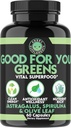 Boze supplementen Goed voor u Groenen, Vital Green Super Food Blend voor Immune Support Booster Formula, Infused met Spirulina, Astragalus Root, en Olive Leaf Root Extract (1-Bottle)