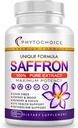 Saffraansupplementen-100% Pure Saffron Extract Capsules-Boost Energie & Mood, Ondersteuning Oog & Hart Gezondheid, Focus, Visie - Pure Saffron Extract 88,5 mg - Made in the USA for Women & Men 60 Vegan Capsules