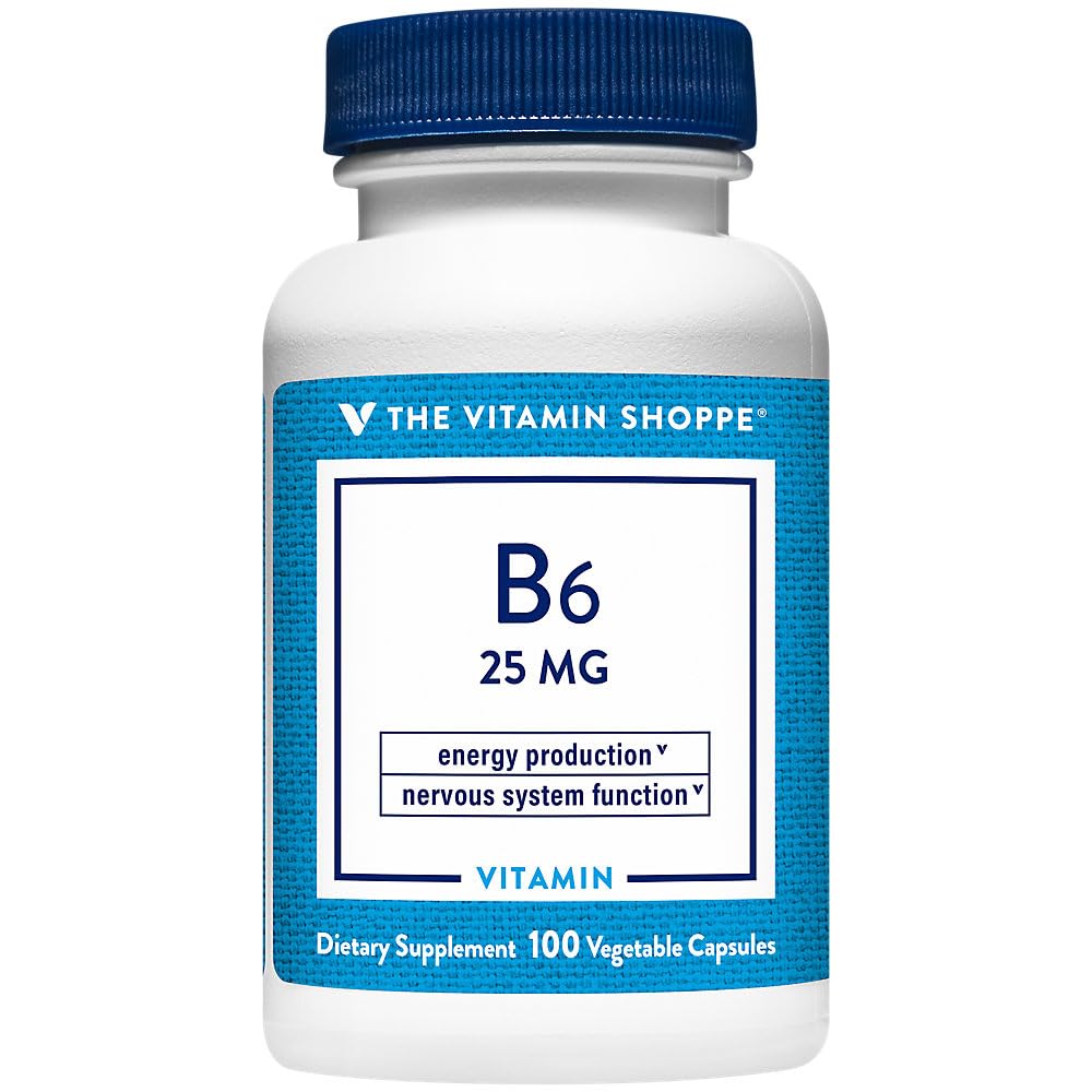 Vitamine B6 a ondersteunt energieproductie een 25 MG (100 plantaardige capsules)