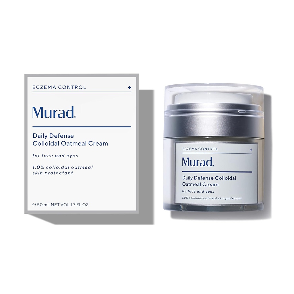 Murad Eczema Control Daily Defense Colloidal Oatmeal Cream – Redness and Itch Relief Face Moisturizer - Soothing and Hydrating Skin Care Treatment, 1.7 Fl Oz