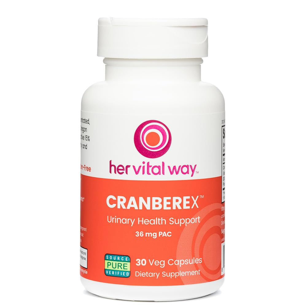 Cranberex - Pilules de canneberge pour les femmes et les hommes - Supplément de canneberge avec 36mg PAC - Capsules d'extrait de canneberge pour la santé et les soins rénaux urinaires - 30 Capsules de légumes