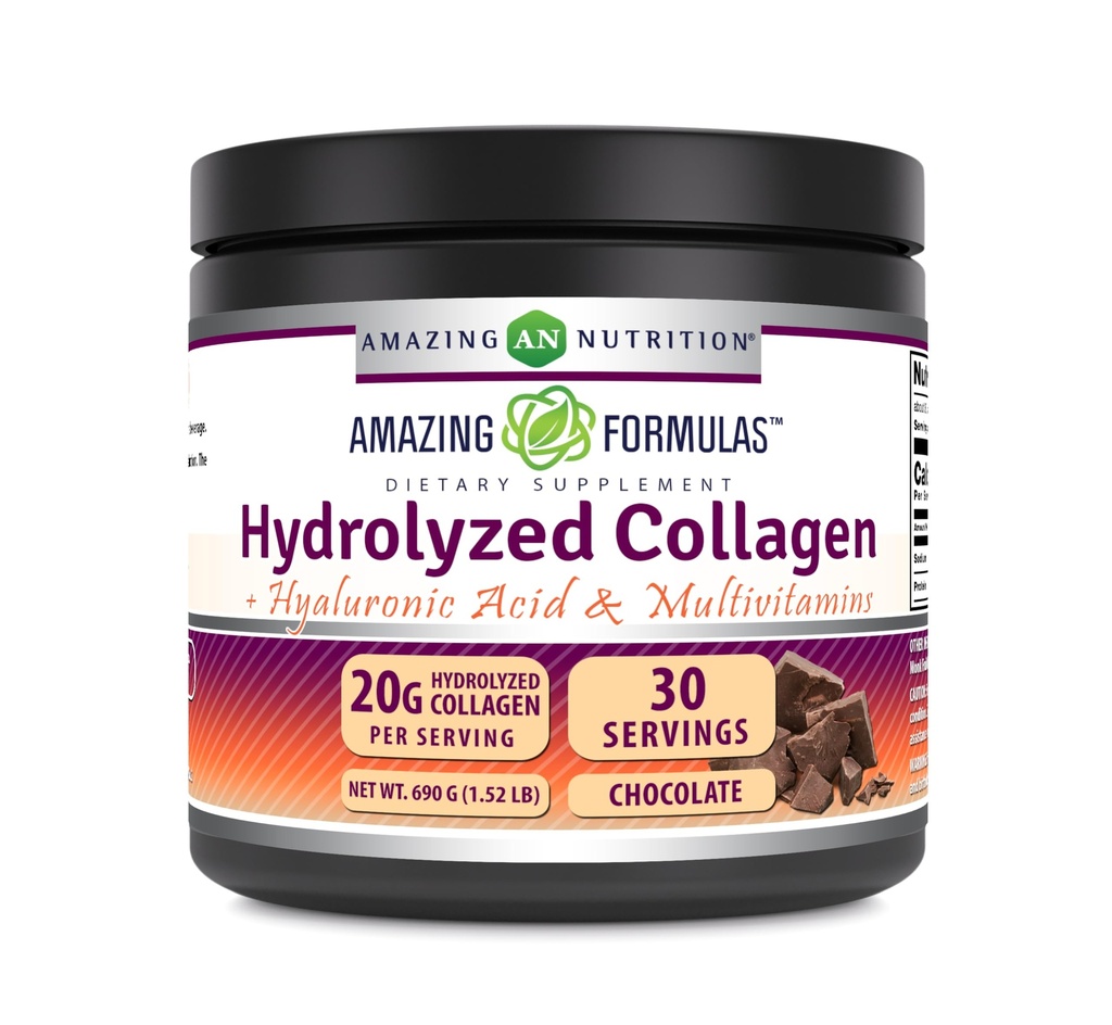 Verbazingwekkende Formules Gehydrolyseerde Collageen met Hyaluronzuur & Multivitaminen Supplement 