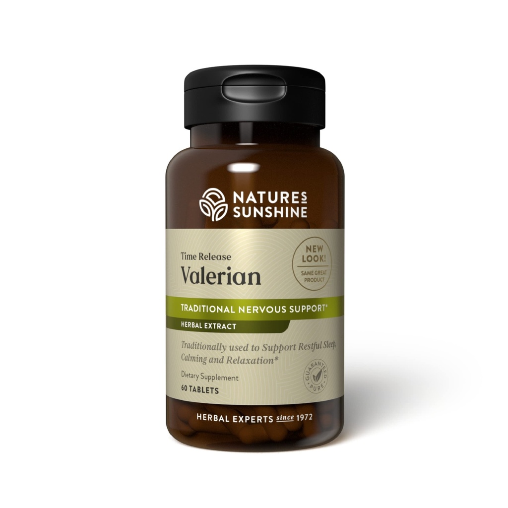 Nature's Sunshine Valeriaan Root Extract tijd vrijgeven, 60 capsules 