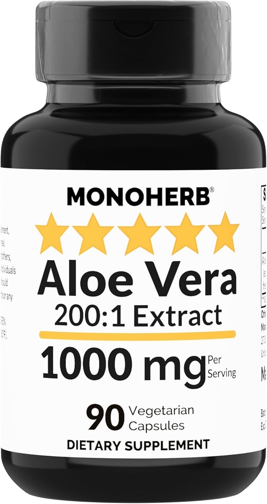 MONOHERB Aloe Vera 1000 mg - 200x Extrait - 90 Capsules