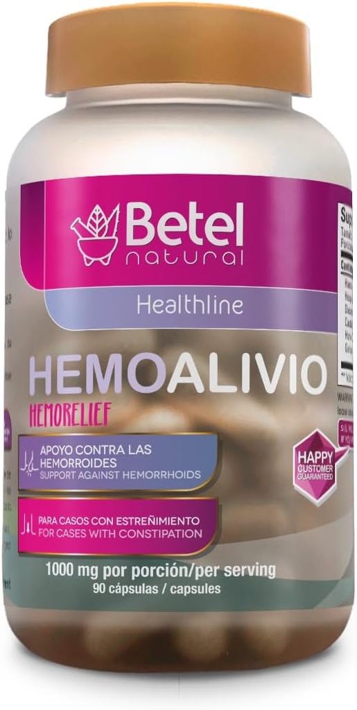 Betel Natural Premium HemoAlivio Rosita - Aambei en constipatie Ondersteuning - 1000 mg - 90 capsules