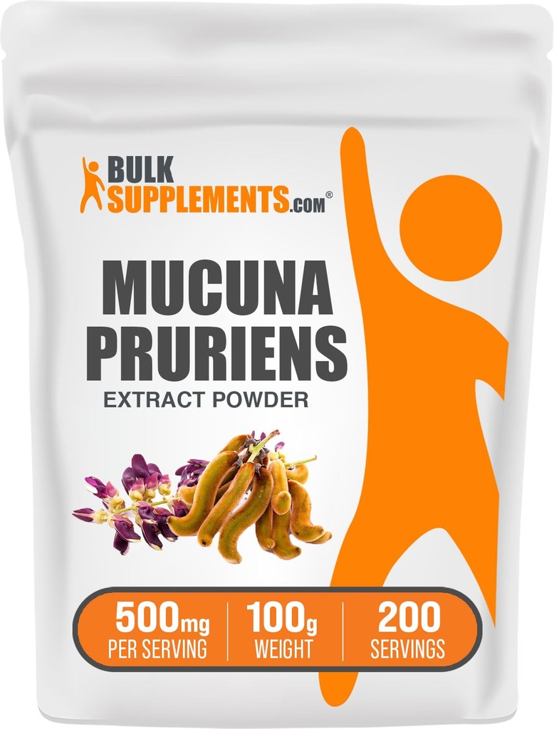 BulkSupplements.com Mucuna Pruriens Extract Poeder - Mucuna Pruriens Supplementen, Kruidensupplement - Veganistisch & Glutenvrij, 500mg per portie, 100g (3,5 oz) (pakket van 1)