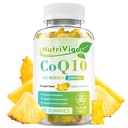 CoQ10 Gummies, Coenzyme Q10 Supplement 200 mg, Hoge Absorptie CoQ10 Supplement voor Cellulaire Energie en Immune Gezondheid, Veganistisch, Glutenvrij, Ananas Smaak, 60 Tellen