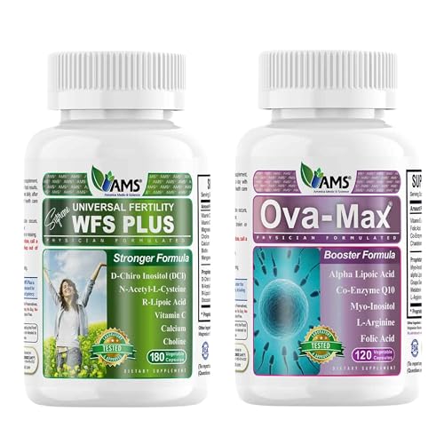 America Medic & Science OVA-Max Vitamines prénatales pour les femmes (120 capsules) et WFS Plus suppléments de fertilité pour les femmes (90 capsules)