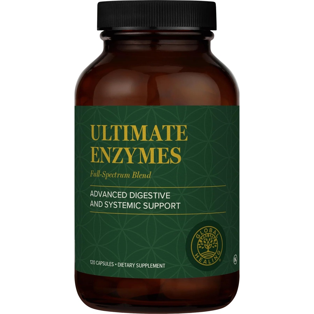 Global Healing - Ultimate Enzymes - Systemic & Digestive Enzymes Supplement for Healthy Digestie, Immuun System Boost & Natural Gut Health, Discompensative Enzyme for Women & Men, Lipase
