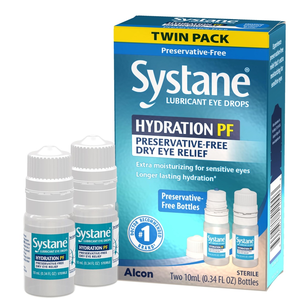 Systane Hydration Multi-Dose Conservative-Free Eye Drops Dry Eye Relief Twin Pack (2x10ml)