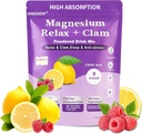 Kalm Magnesiumpoeder,Natural Calm Powdered Drink Cortisol Drink Mix Poeder,L-Theanine,Magnesium Glycinate,Ksm-66 Ashwagandha Supplementen voor Anti-Stress Ontspanning Slaap-20 Packet