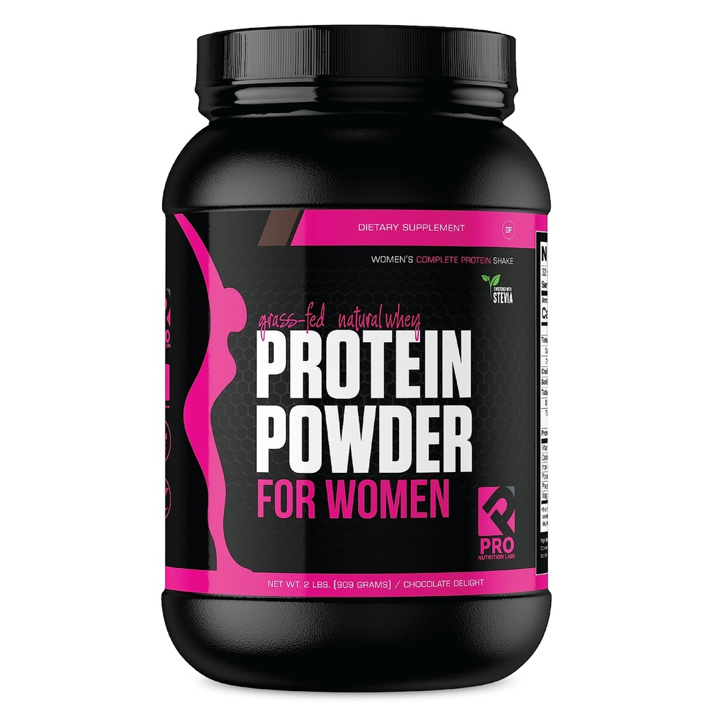 Poudre de protéines de lactosérum pour les femmes Poudre de chocolat - Sans gluten sans glucine sans gazon - Soutient la perte de poids - Secouage naturel de protéines sucrées de Stevia, 20g (délice de chocolat, 2lb)