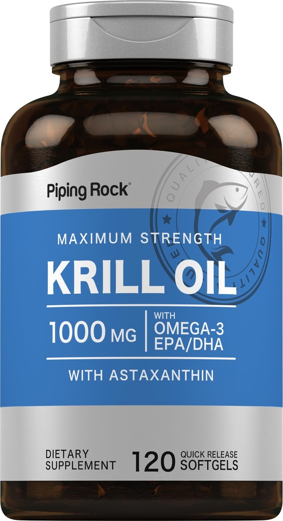 Piping Rock Krill Oil Omega 3 Softgel Capsules 